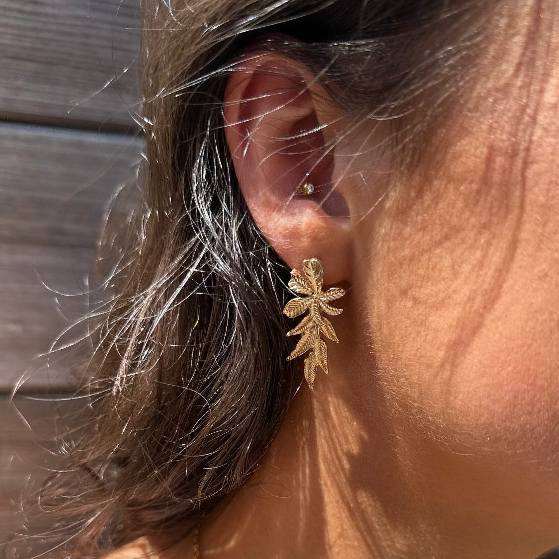 Boucles d'oreilles Feuillage-dorée
