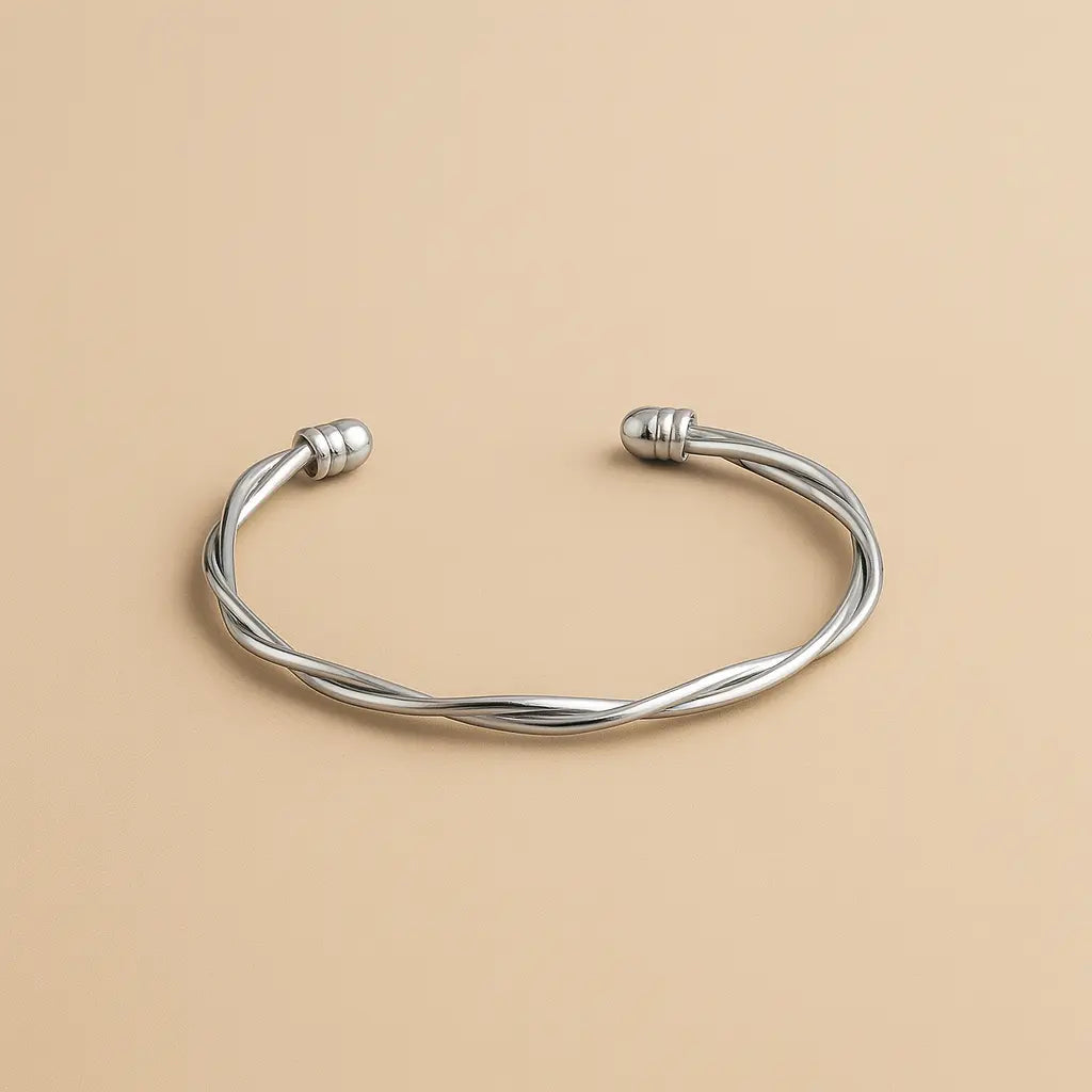Bracelet Éline – Jonc torsadé doré ou argenté - Harmony & Senteur