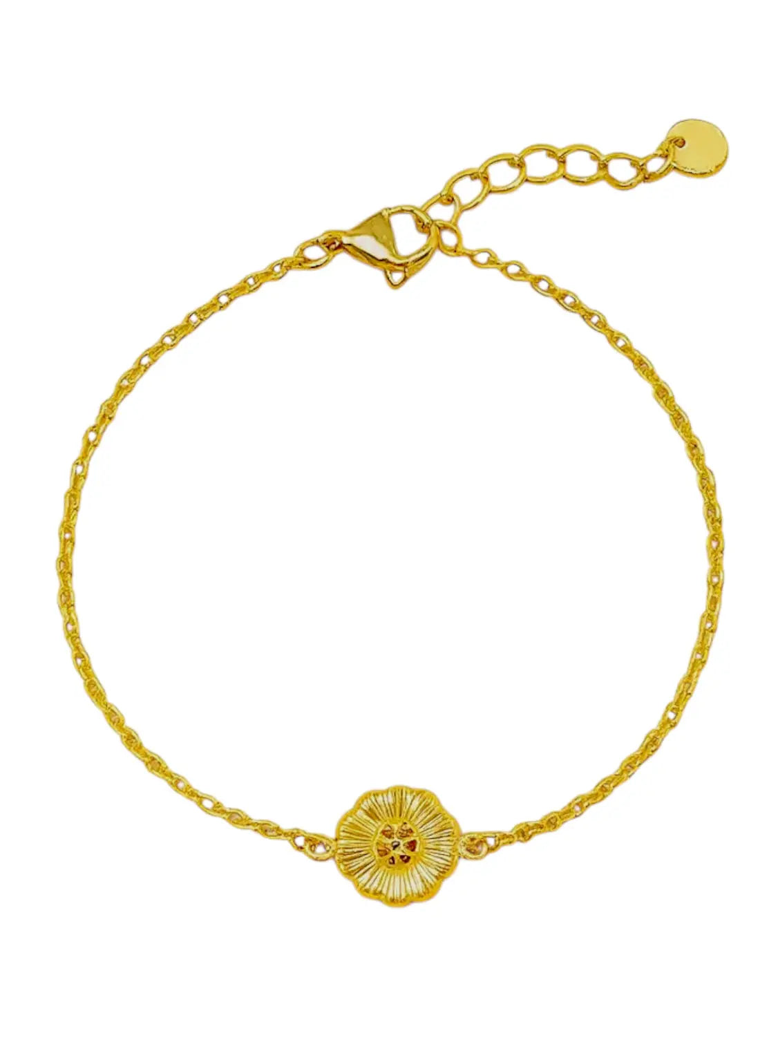 Bracelet doré en acier inoxydable-Fleur – Détail floral et élégance intemporelle Harmony & Senteur