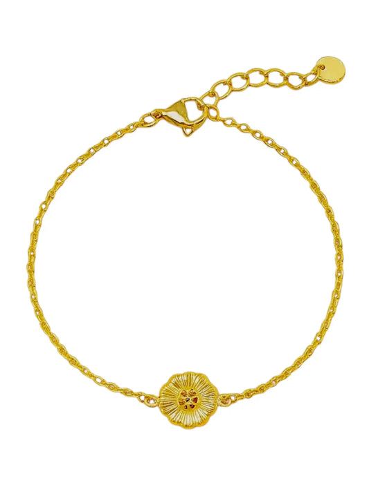 Bracelet doré en acier inoxydable-Fleur – Détail floral et élégance intemporelle Harmony & Senteur