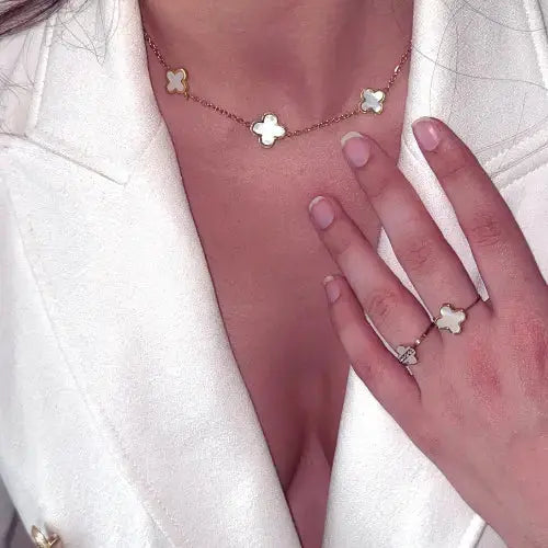 Collier Trèfle Éclat-Court (40-46cm) Harmony & Senteur