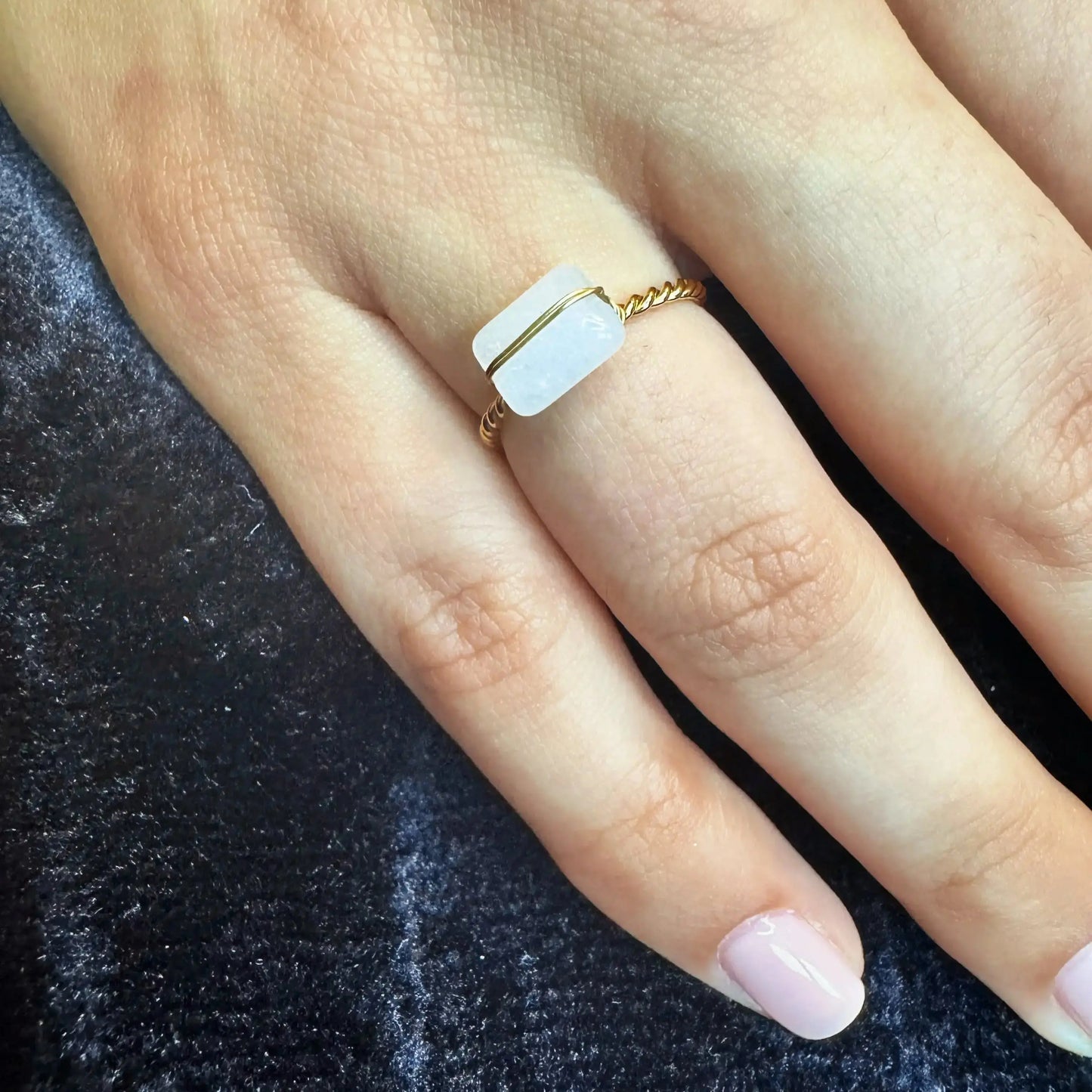 Bague Alana -Howlite blanche