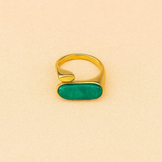 Bague Ella – Pierre ovale verte