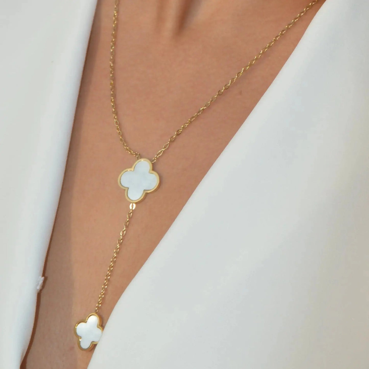 Collier Éclat Jade – doré, nacre - Harmony & Senteur