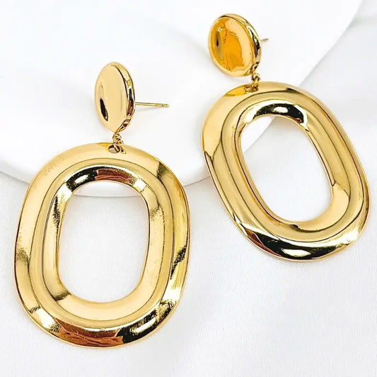 Boucles d'oreilles  Sola – dorées, ovale texturé Harmony & Senteur