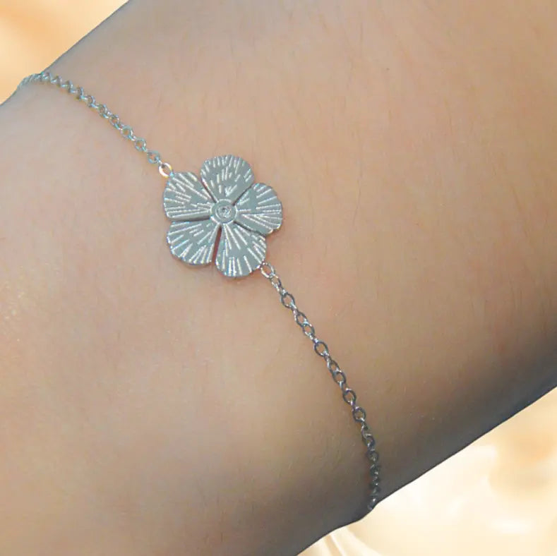Bracelet Mel – Bracelet trèfle argenté porte-bonheur - Harmony & Senteur