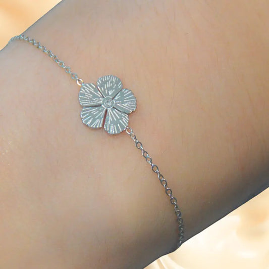 Bracelet Mel – Bracelet trèfle argenté porte-bonheur - Harmony & Senteur