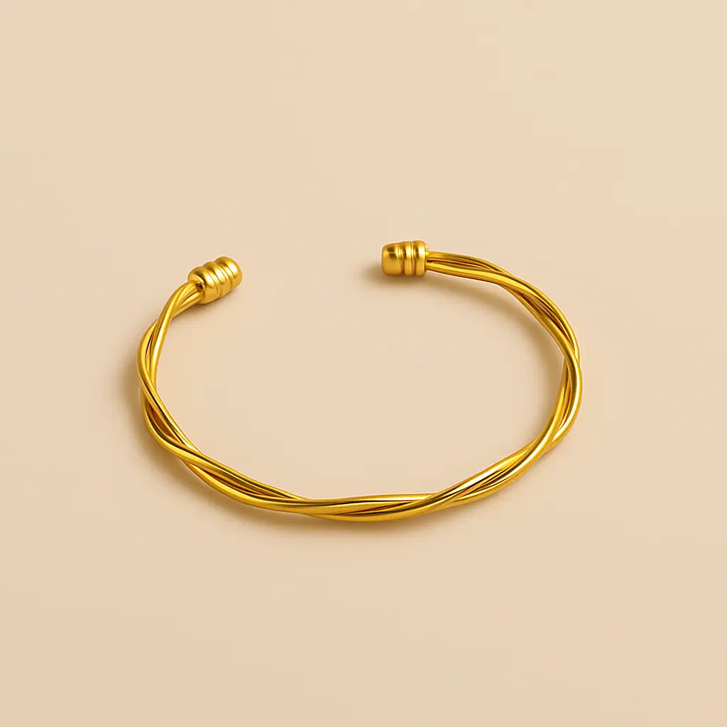 Bracelet Éline – Jonc torsadé doré ou argenté - Harmony & Senteur