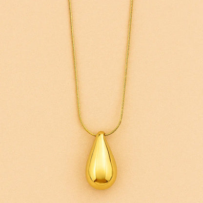 collier goutte en acier inoxydable doré