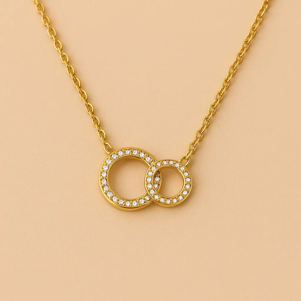 Collier Étreinte Éternelle – doré, cristaux - Harmony & Senteur
