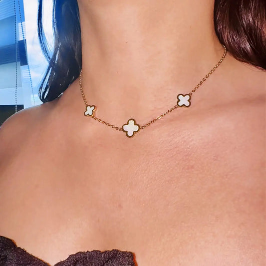 Collier Trèfle Éclat-Court (40-46cm) Harmony & Senteur
