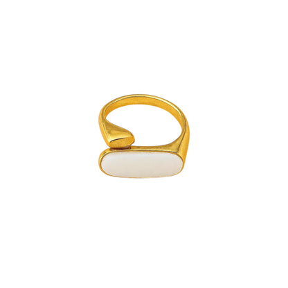 Bague dorée Ella – Pierre ovale Harmony & Senteur