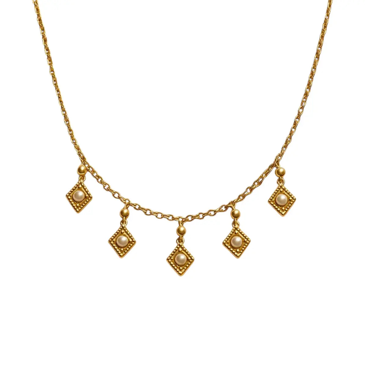 Collier Bali – Doré, cristaux blancs Harmony & Senteur
