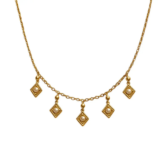 Collier Bali – Doré, cristaux blancs Harmony & Senteur