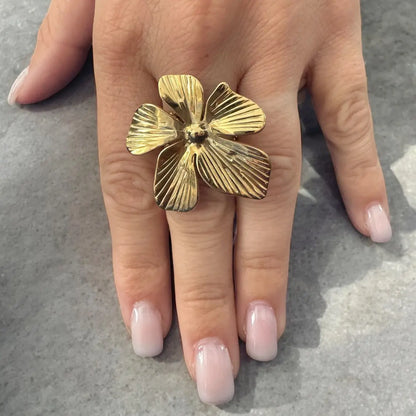 Bague Fleur dorée Impériale - Harmony & Senteur