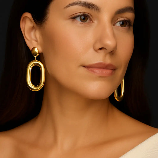 Boucles d'oreilles Sola en acier inoxydable doré-Harmony & Senteur