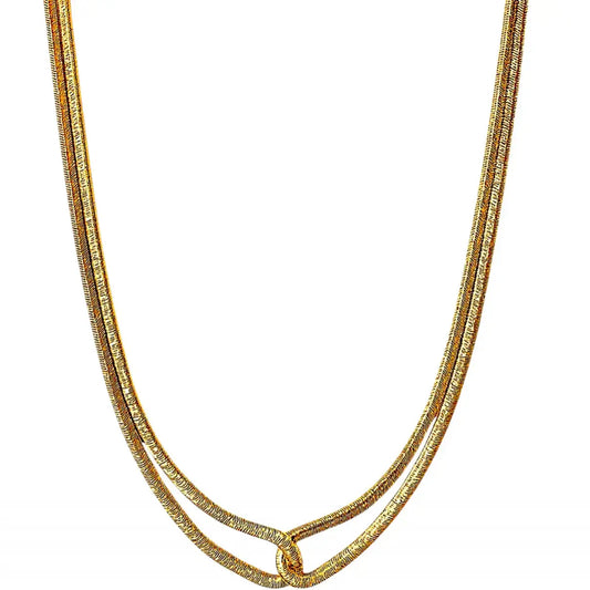 Collier doré double chaîne Cylia – Acier inoxydable Harmony & Senteur